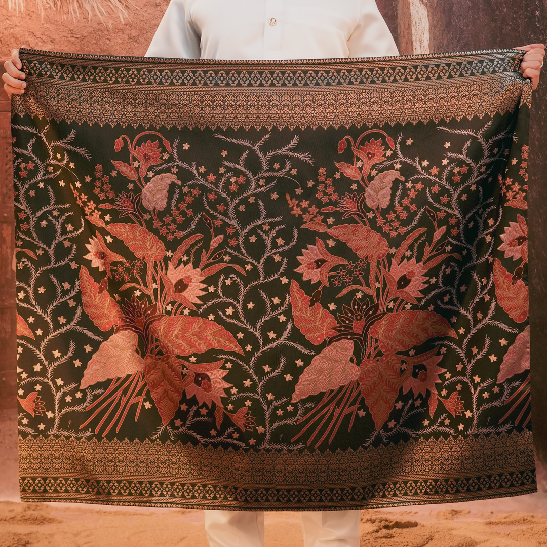 Bunga Seri Original Sampin Adult - Maroon & Gold