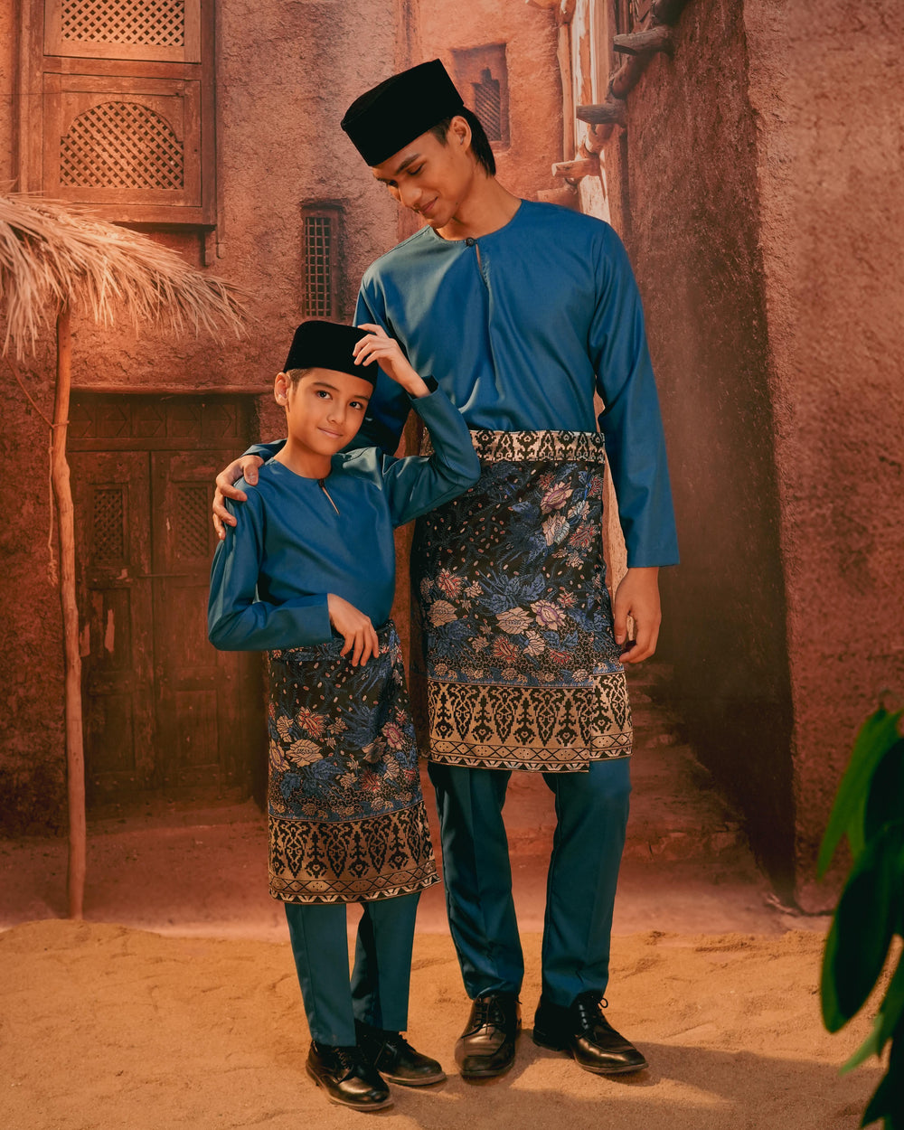 Seri Istana Instant Sampin Adult - Navy Blue & Gold - SampinExclusiveMy