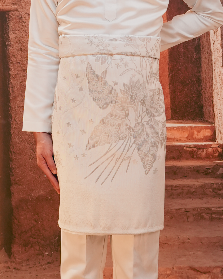 Bunga Seri Original Sampin Adult - Offwhite & Silver