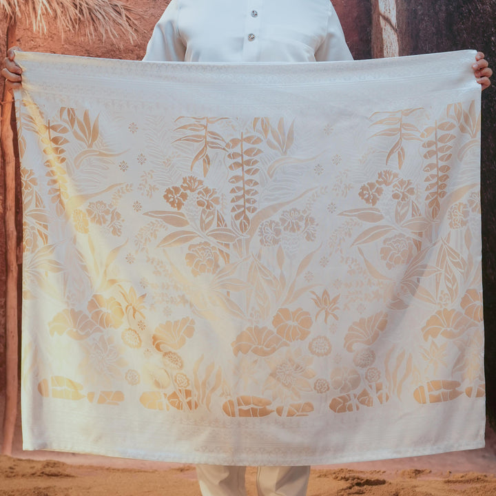 Rimba Hijau Original Sampin Adult - Offwhite & Gold - SampinExclusiveMy