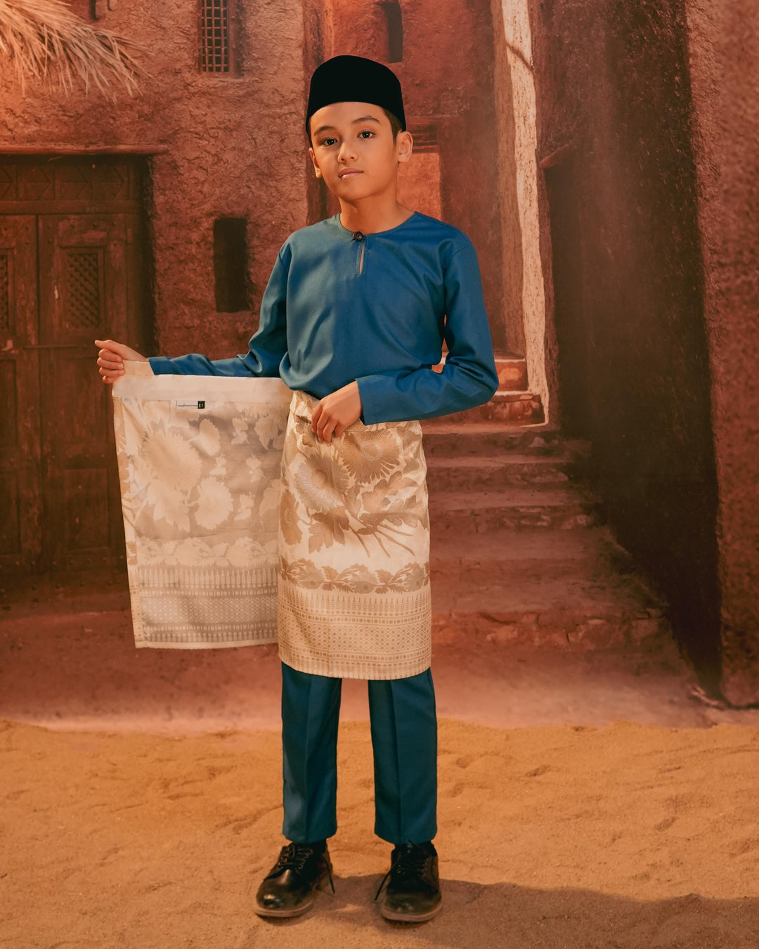 Kekwa Warisan Instant Sampin Kid - Soft Green & Olive