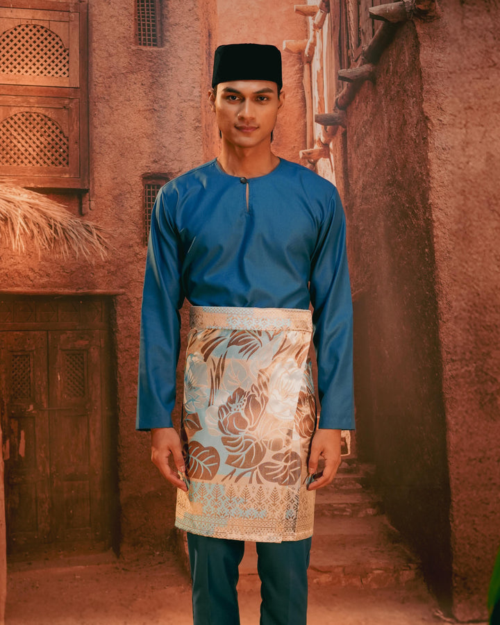 Leka Pantai Instant Sampin Adult - Soft Blue & Brown