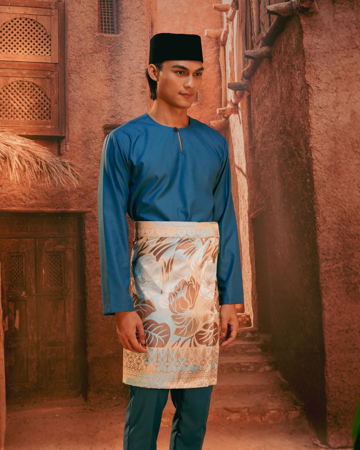 Leka Pantai Instant Sampin Adult - Soft Blue & Brown