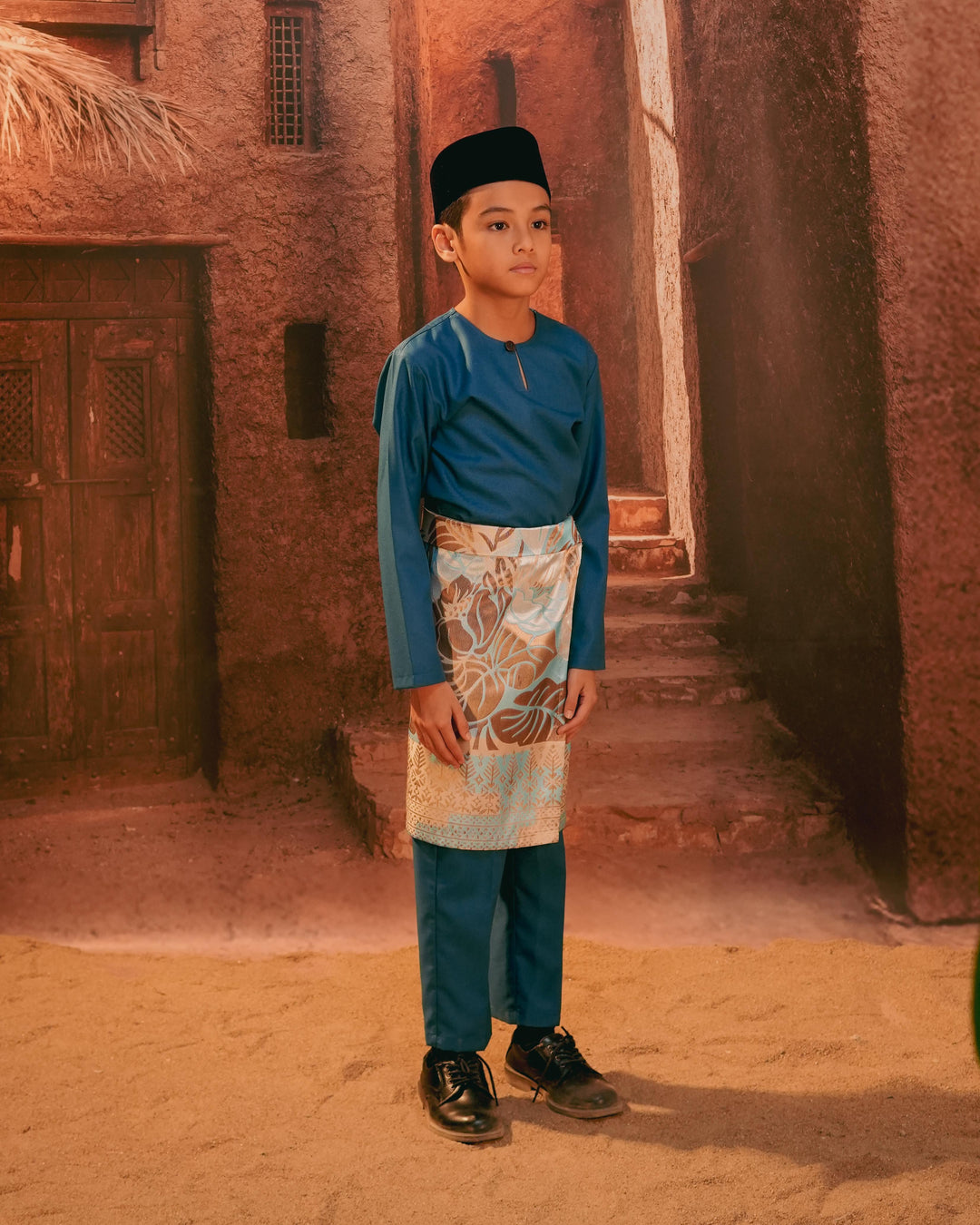 Leka Pantai Instant Sampin Kid - Soft Blue & Brown