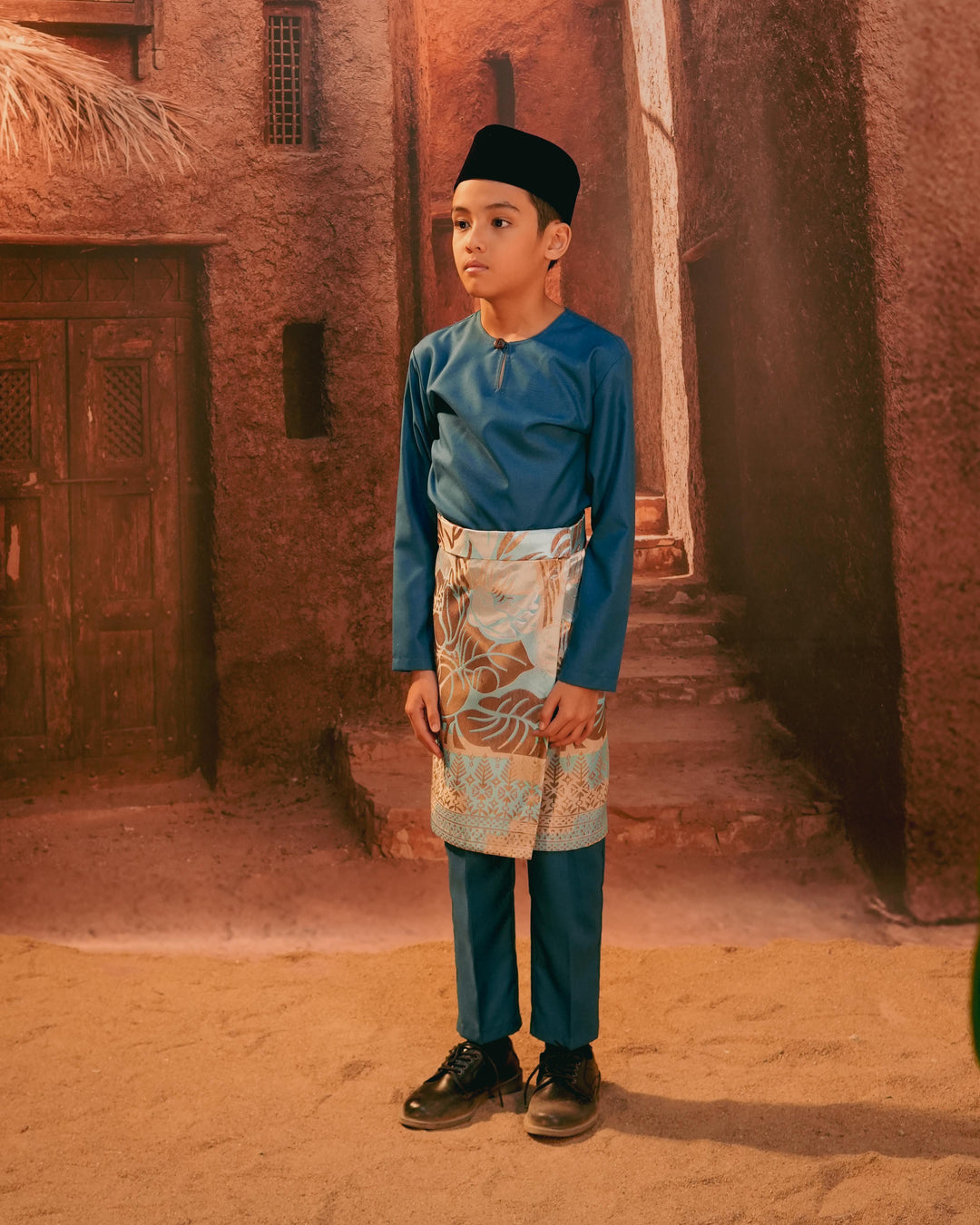 Leka Pantai Instant Sampin Kid - Soft Blue & Brown