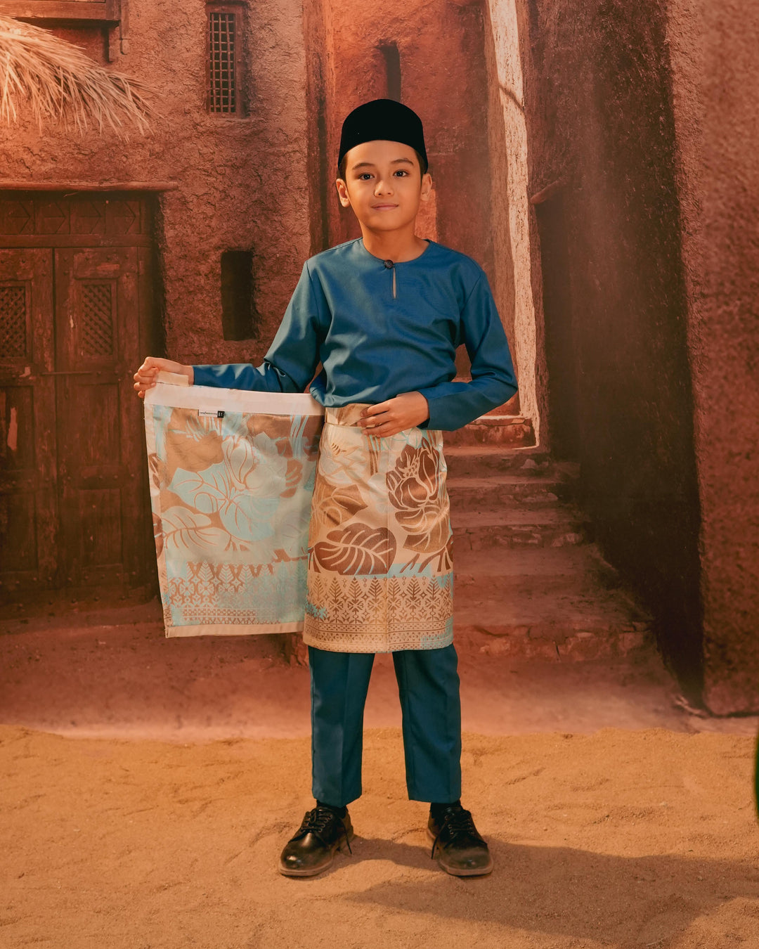 Leka Pantai Instant Sampin Kid - Soft Blue & Brown