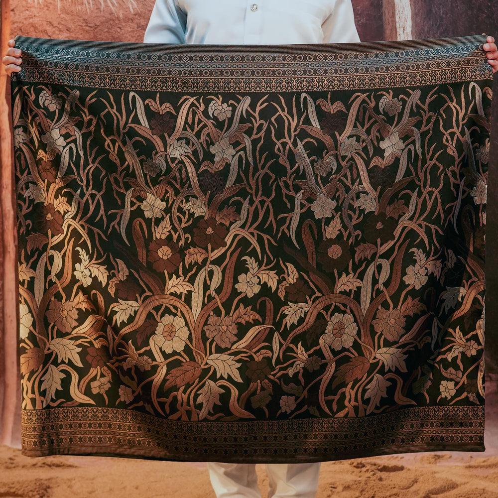 Anyaman Lestari Original Sampin Adult - Black & Gold - SampinExclusiveMy