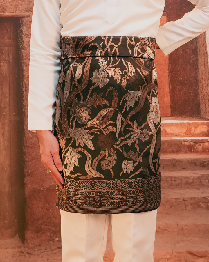 Anyaman Lestari Original Sampin Adult - Black & Gold