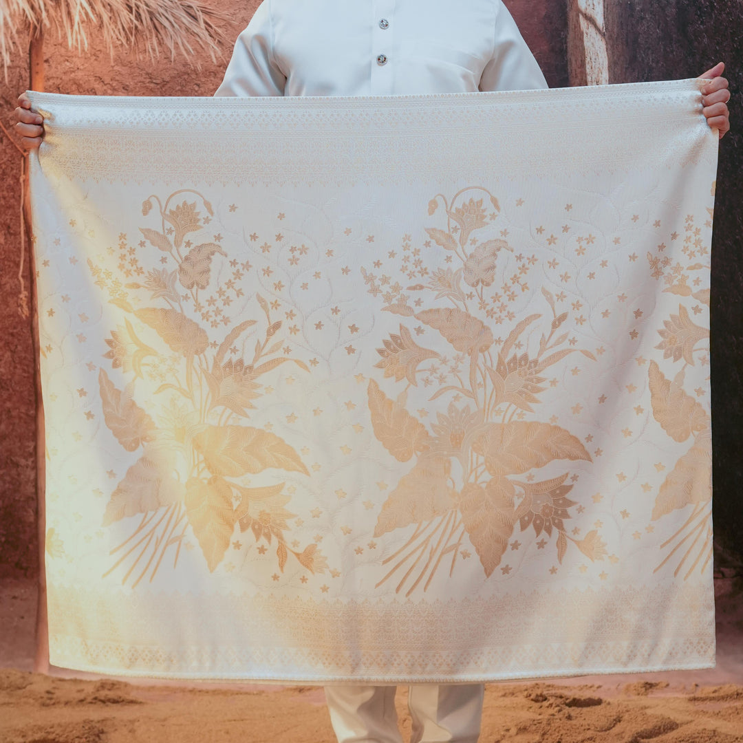 Bunga Seri Original Sampin Adult - Offwhite & Gold - SampinExclusiveMy