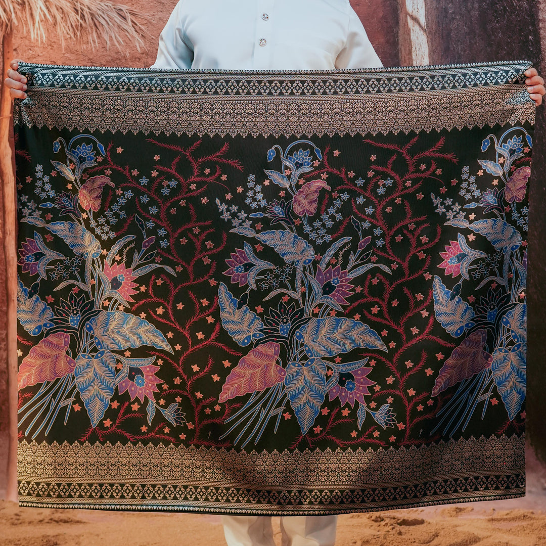 Bunga Seri Original Sampin Adult - Navy Blue & Maroon - SampinExclusiveMy