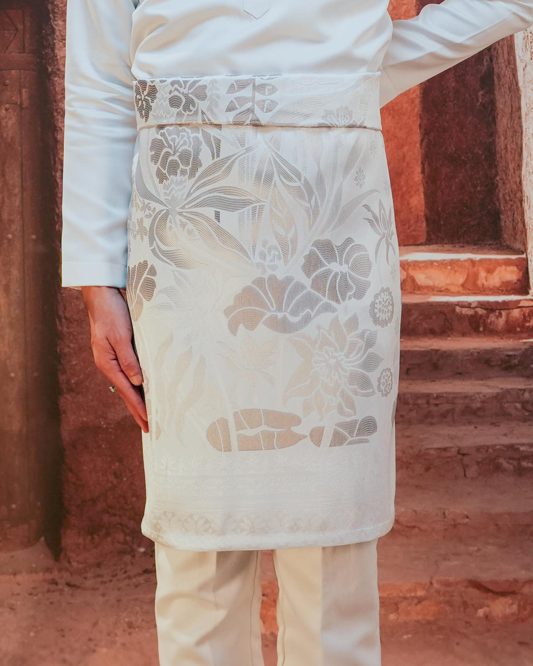Rimba Hijau Original Sampin Adult - Offwhite & Silver - SampinExclusiveMy
