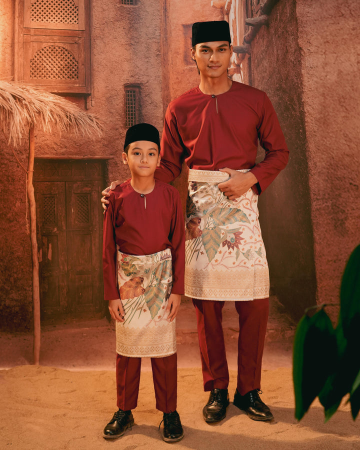 Bunga Seri Instant Sampin Kid - Soft Maroon & Green