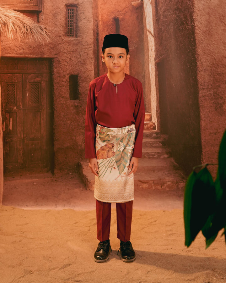 Bunga Seri Instant Sampin Kid - Soft Maroon & Green