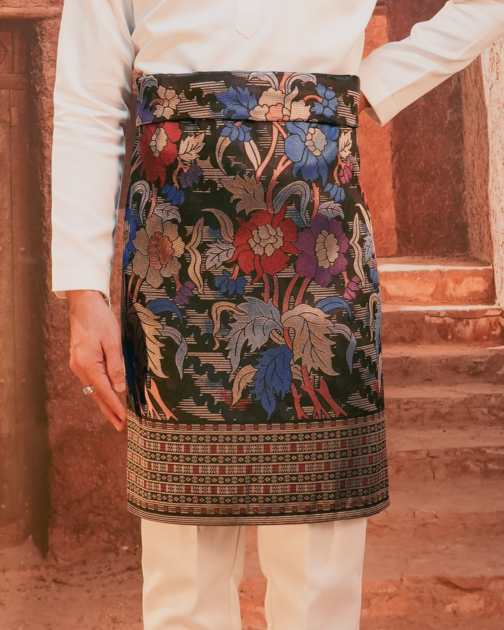 Bunga Raya Original Sampin Adult - Navy Blue & Maroon