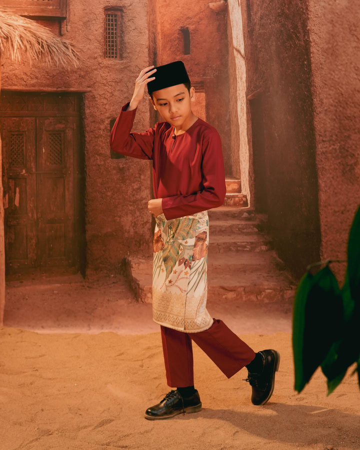 Bunga Seri Instant Sampin Kid - Soft Maroon & Green