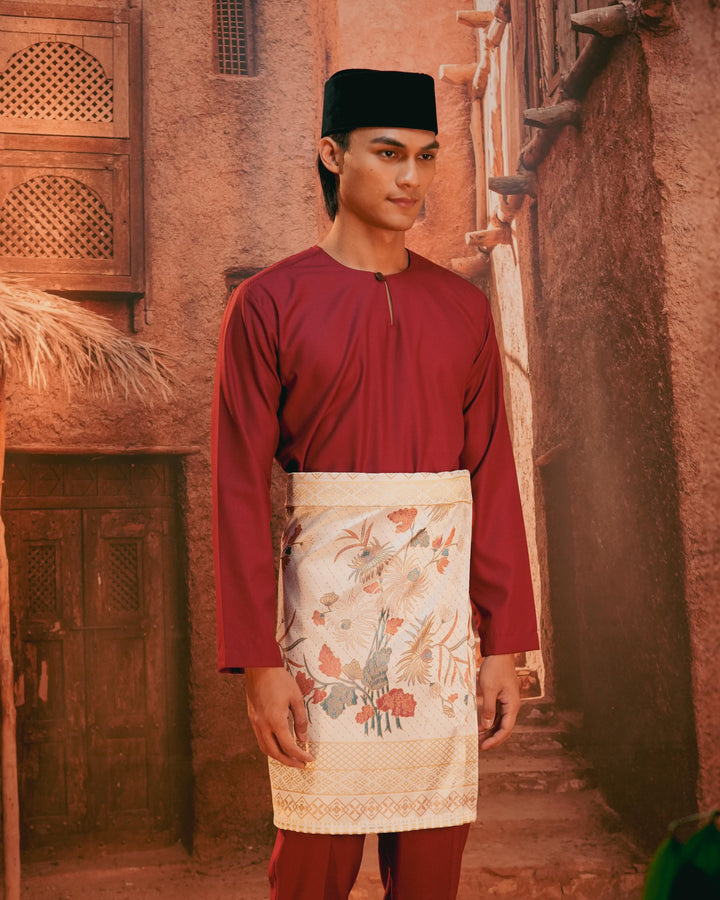 Purnama Instant Sampin Adult - Soft Maroon & Green