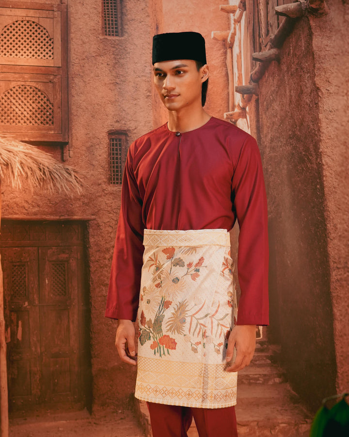 Purnama Instant Sampin Adult - Soft Maroon & Green