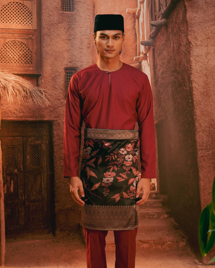 Seri Kenanga Instant Sampin Adult - Maroon & Gold