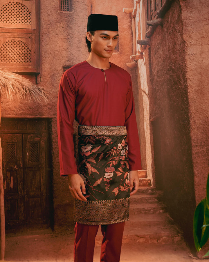 Seri Kenanga Instant Sampin Adult - Maroon & Gold