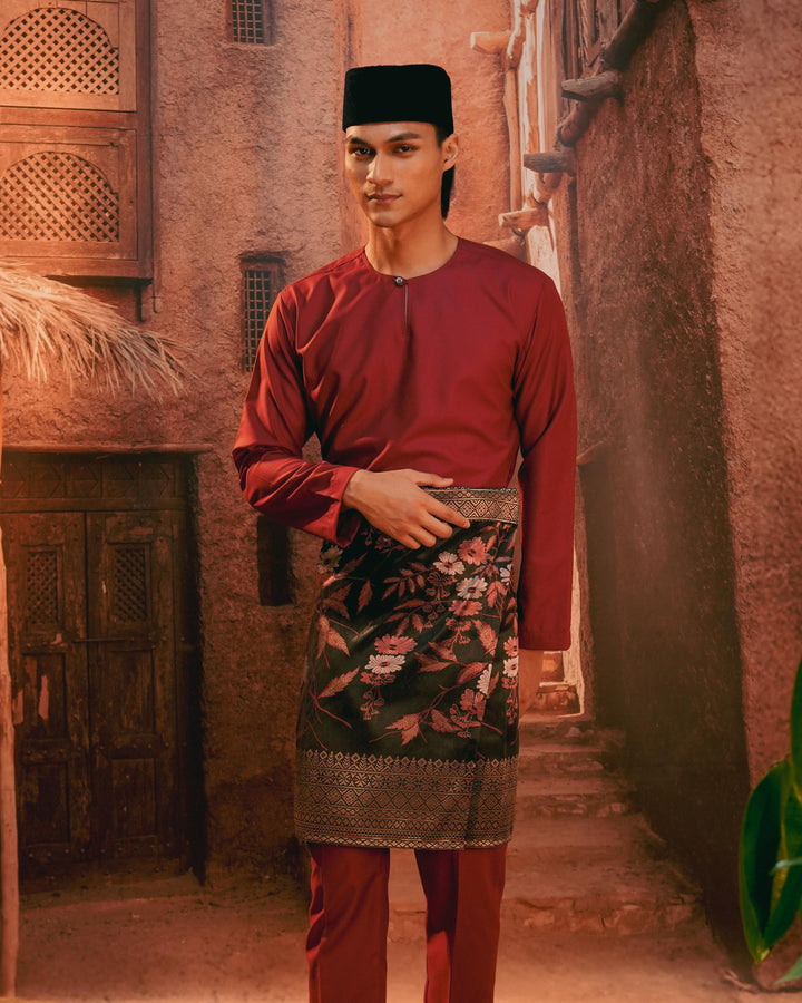 Seri Kenanga Instant Sampin Adult - Maroon & Gold