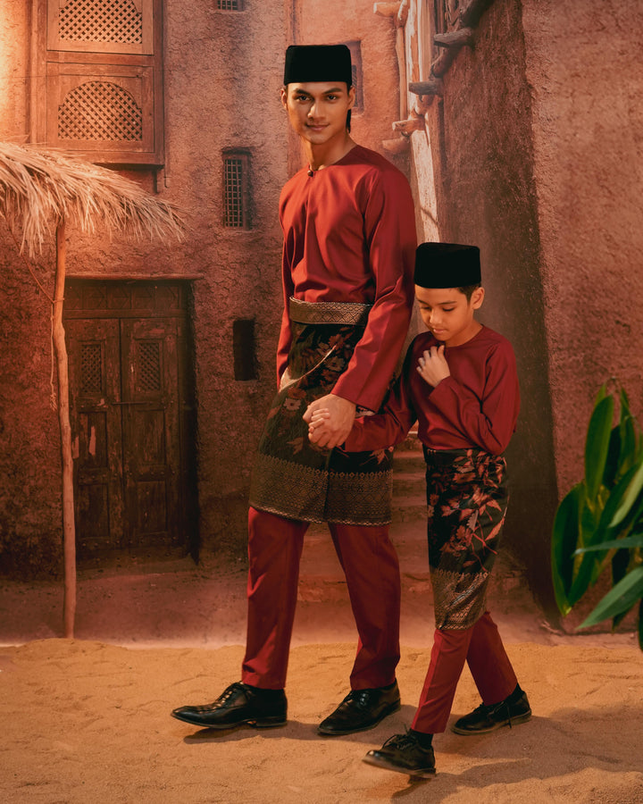 Seri Kenanga Instant Sampin Adult - Maroon & Gold