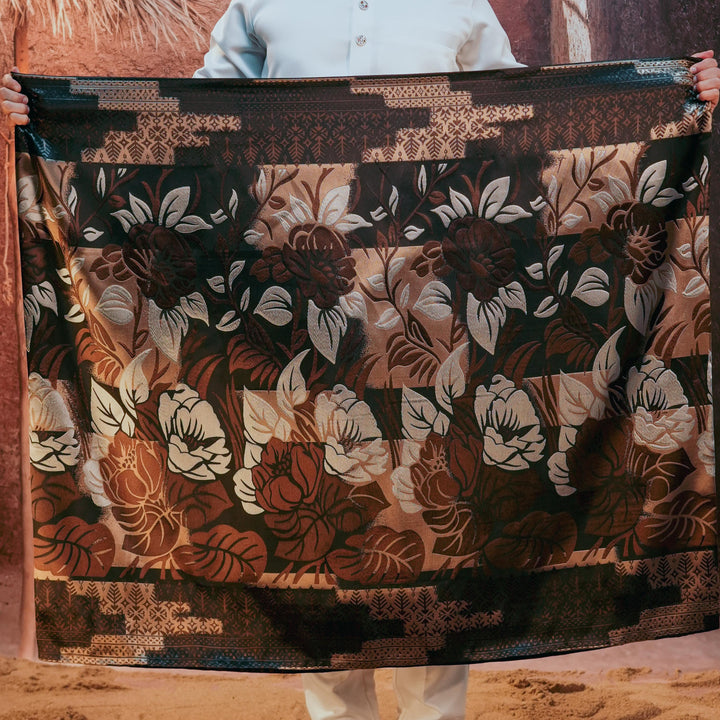 Leka Pantai Original Sampin Adult - Brown & Silver - SampinExclusiveMy