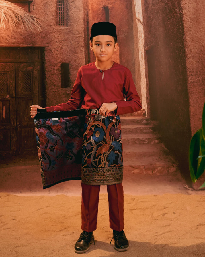 Anyaman Lestari Instant Sampin Kid - Navy Blue & Maroon