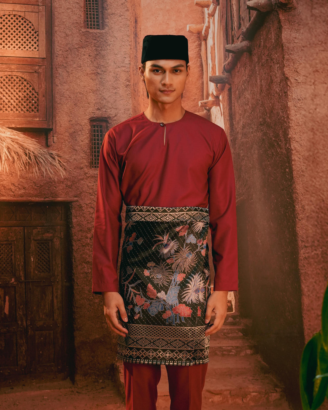 Purnama Instant Sampin Adult - Navy Blue & Maroon