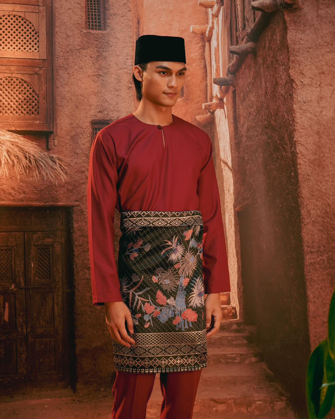 Purnama Instant Sampin Adult - Navy Blue & Maroon