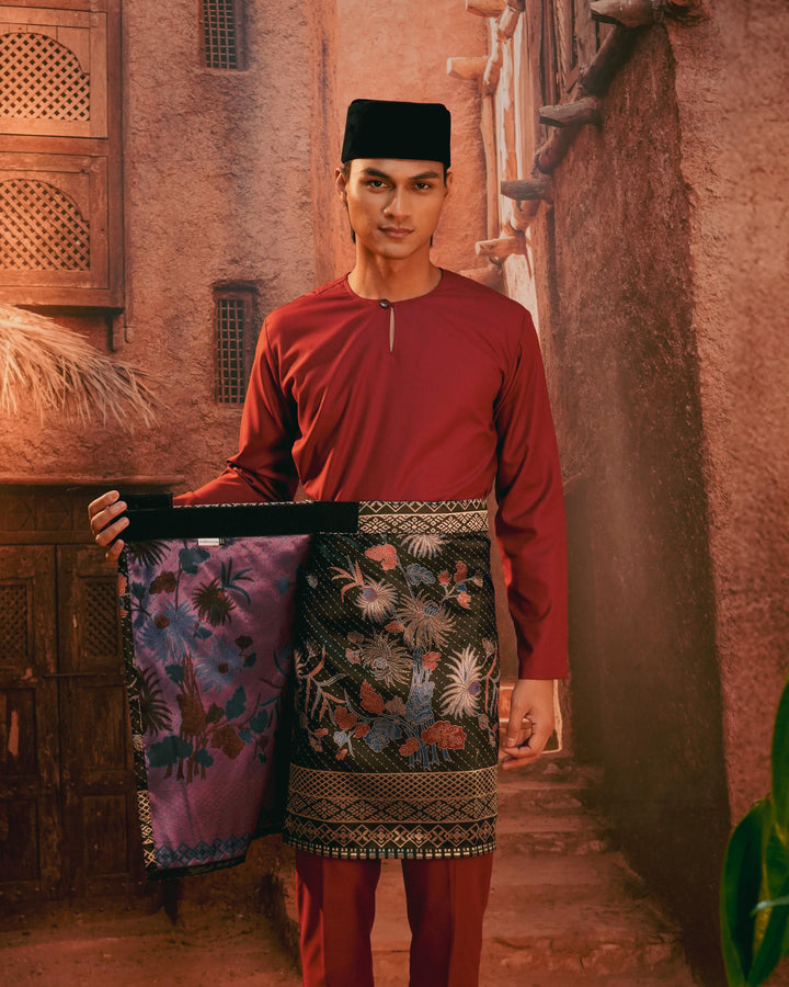 Purnama Instant Sampin Adult - Navy Blue & Maroon