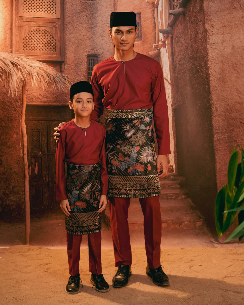 Purnama Instant Sampin Adult - Navy Blue & Maroon - SampinExclusiveMy