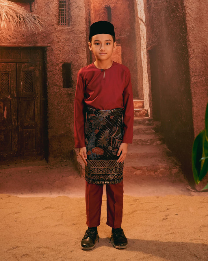 Purnama Instant Sampin Kid - Navy Blue & Maroon