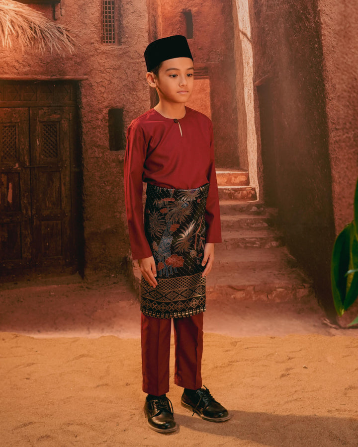 Purnama Instant Sampin Kid - Navy Blue & Maroon