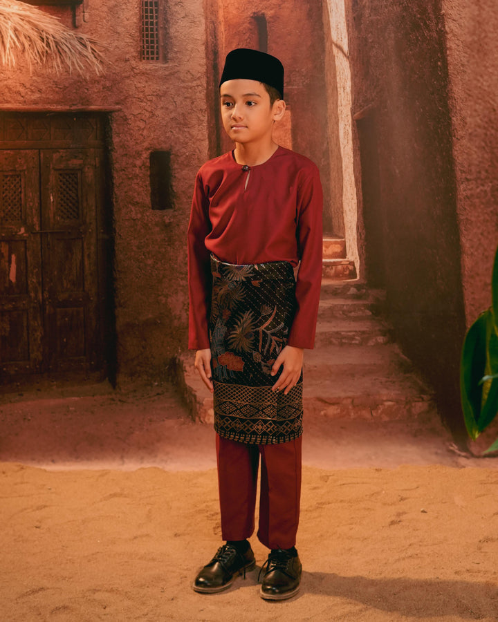 Purnama Instant Sampin Kid - Navy Blue & Maroon