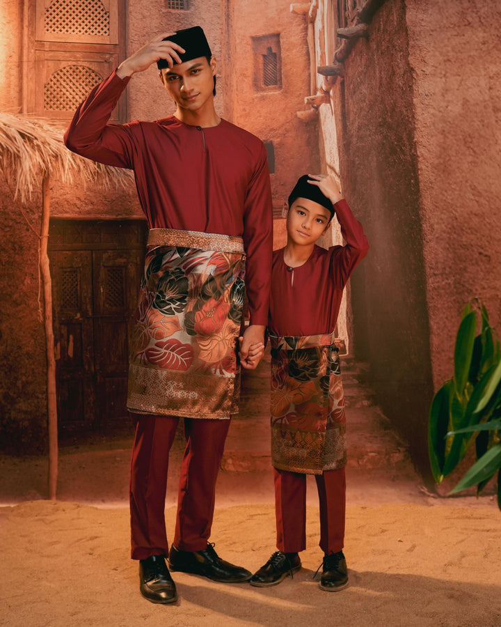 Leka Pantai Instant Sampin Kid - Maroon & Gold