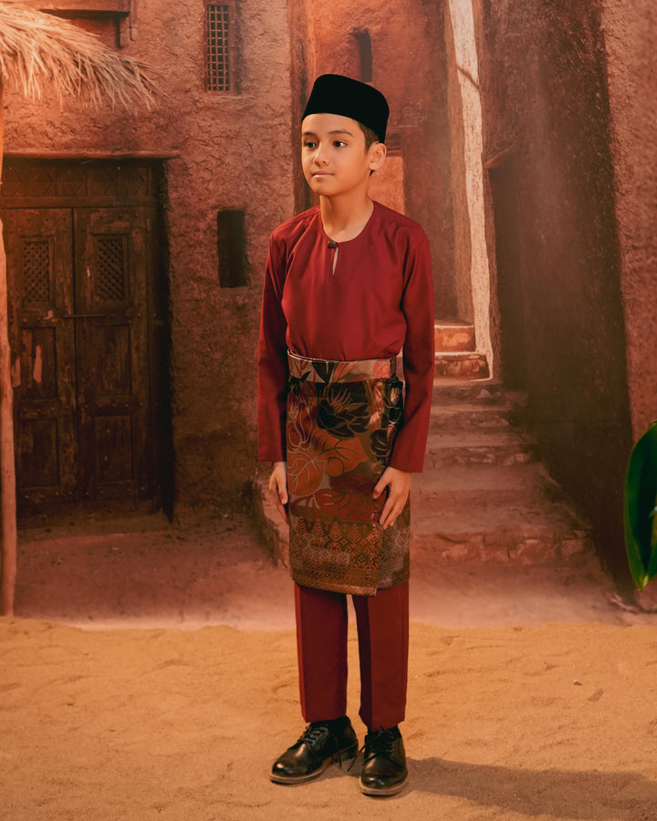 Leka Pantai Instant Sampin Kid - Maroon & Gold