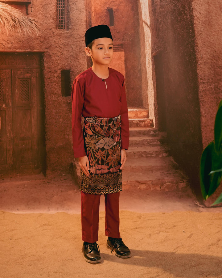 Rimba Hijau Instant Sampin Kid - Maroon & Gold