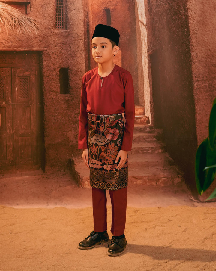 Rimba Hijau Instant Sampin Kid - Maroon & Gold