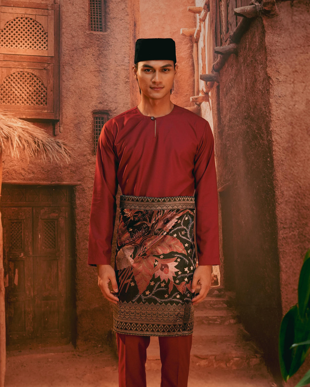 Bunga Seri Instant Sampin Adult - Maroon & Gold