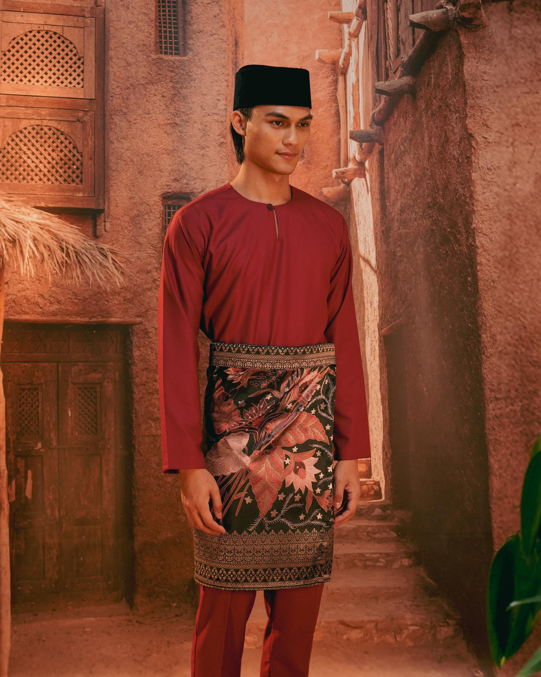 Bunga Seri Instant Sampin Adult - Maroon & Gold