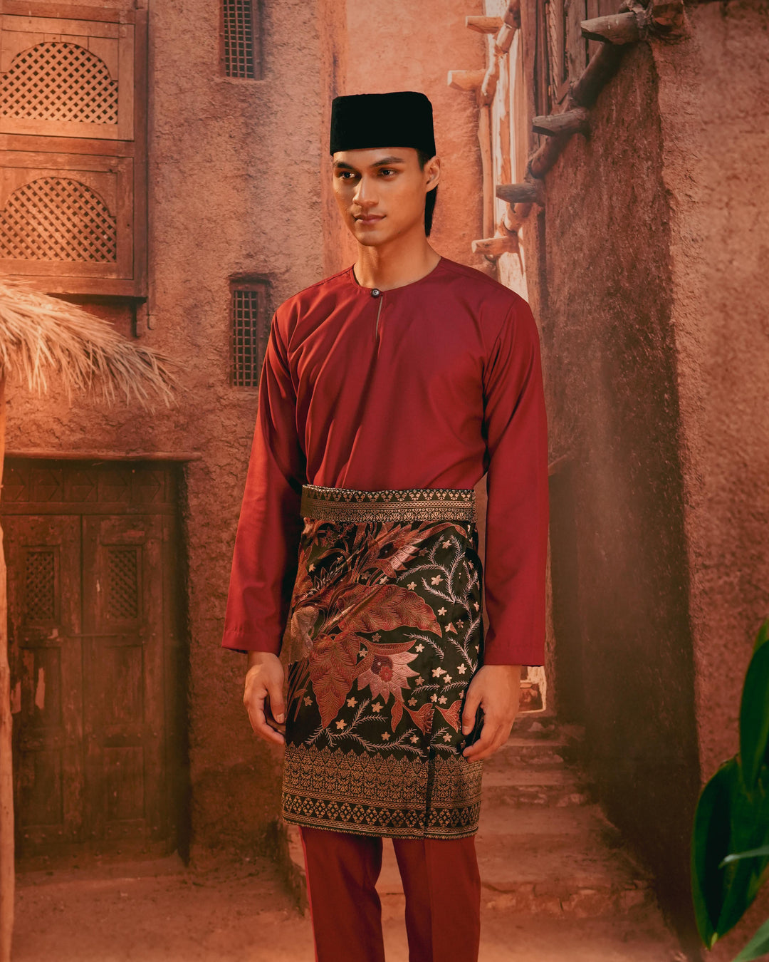 Bunga Seri Instant Sampin Adult - Maroon & Gold