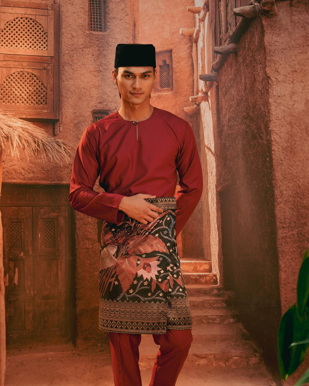 Bunga Seri Instant Sampin Adult - Maroon & Gold