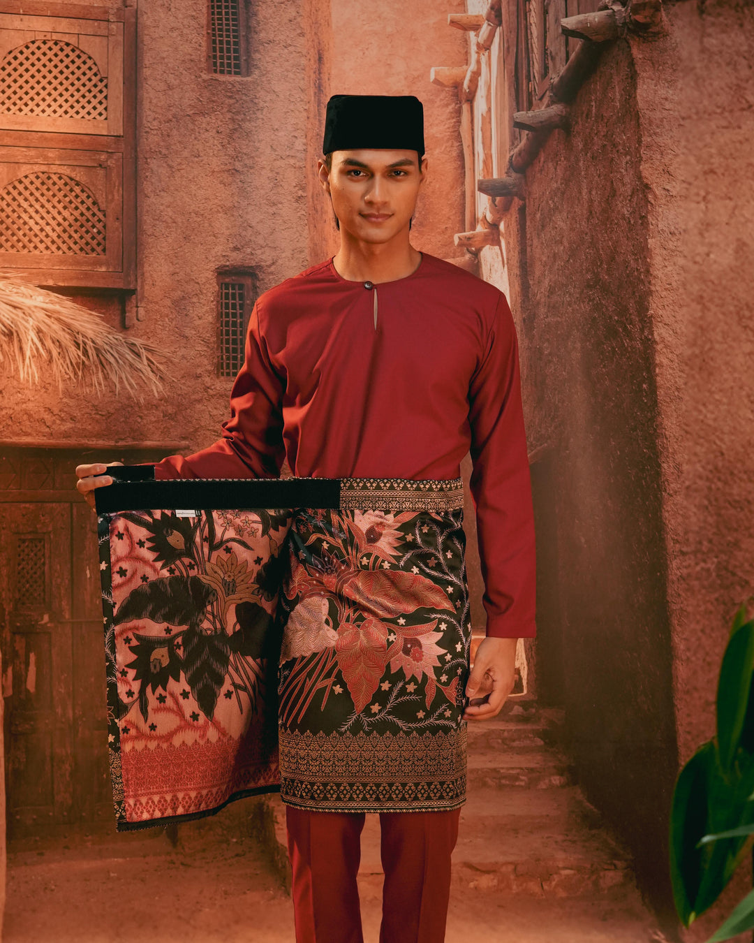 Bunga Seri Instant Sampin Adult - Maroon & Gold