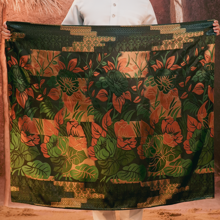 Leka Pantai Original Sampin Adult - Green & Gold