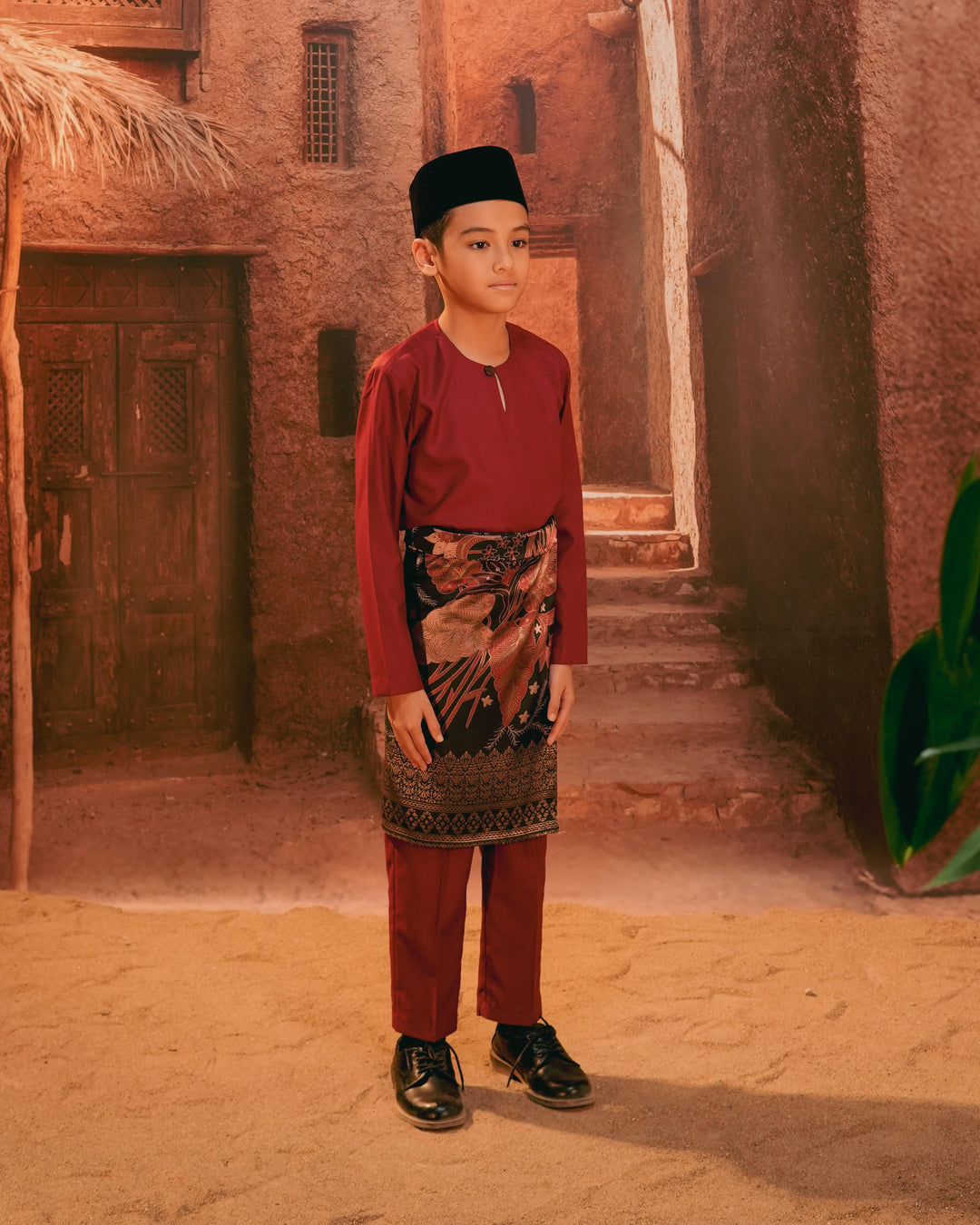 Bunga Seri Instant Sampin Kid - Maroon & Gold