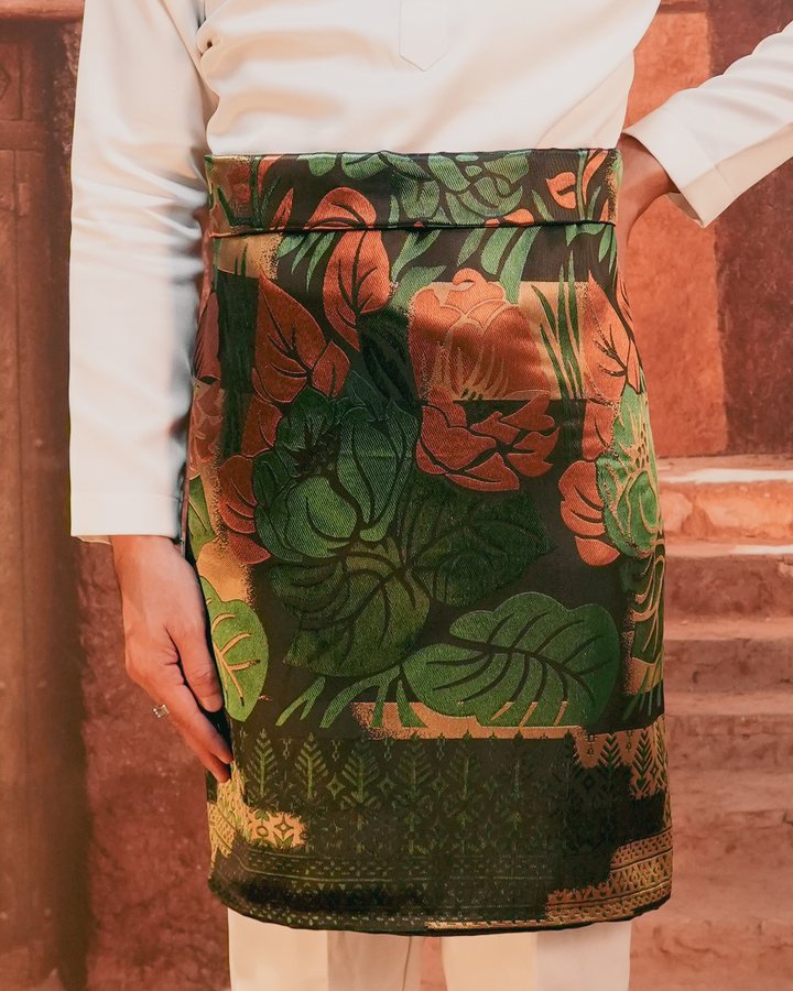 Leka Pantai Original Sampin Adult - Green & Gold