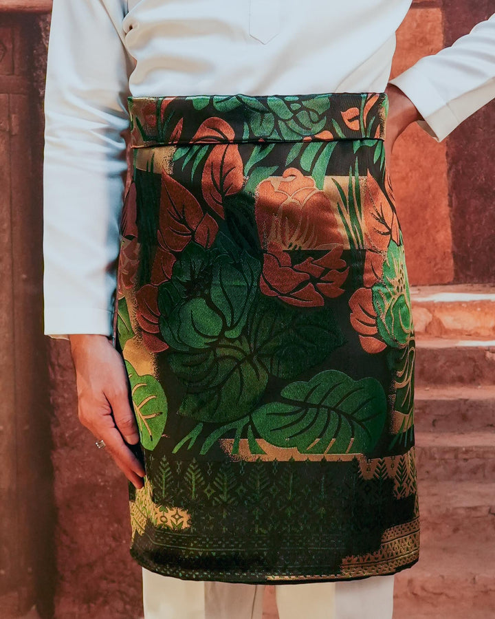 Leka Pantai Original Sampin Adult - Green & Gold - SampinExclusiveMy