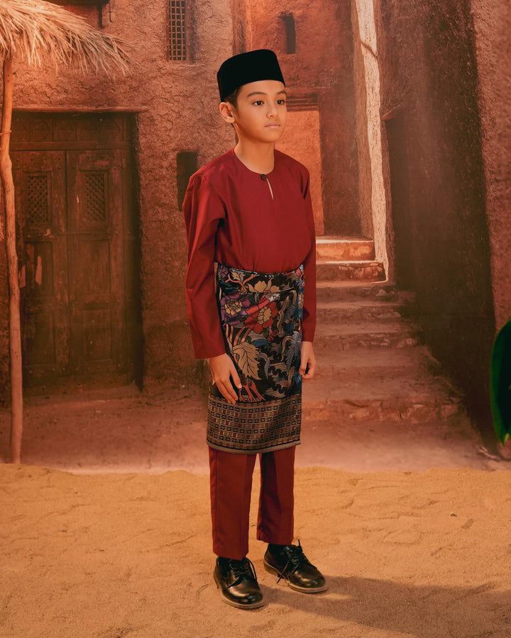 Bunga Raya Instant Sampin Kid - Navy Blue & Maroon