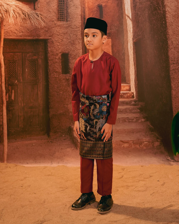 Bunga Raya Instant Sampin Kid - Navy Blue & Maroon