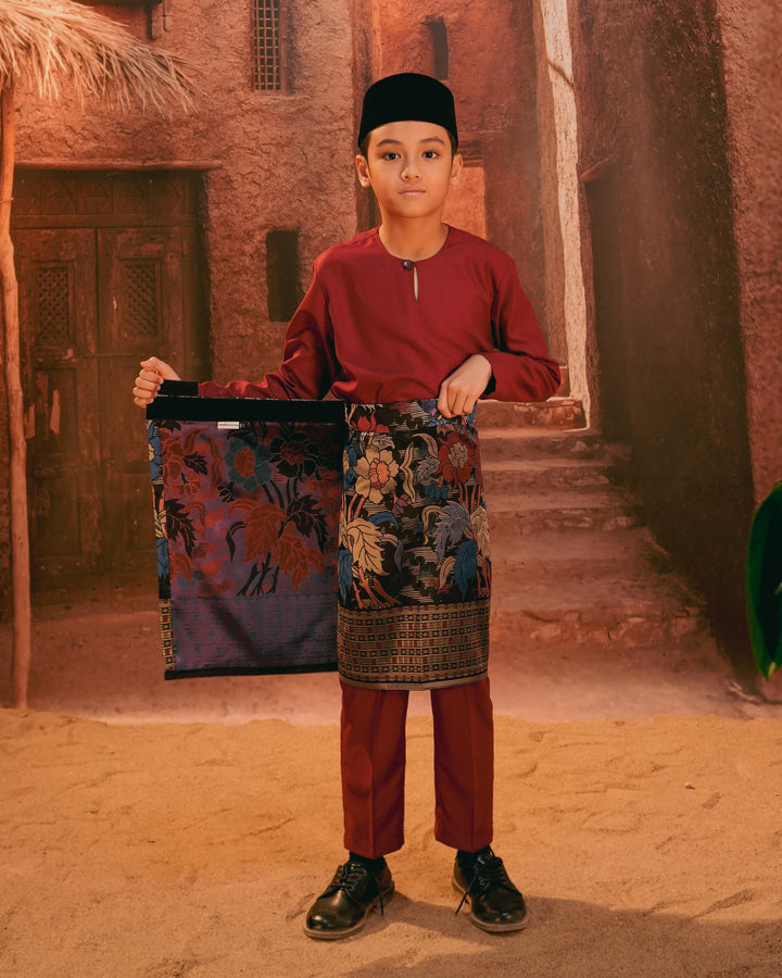 Bunga Raya Instant Sampin Kid - Navy Blue & Maroon